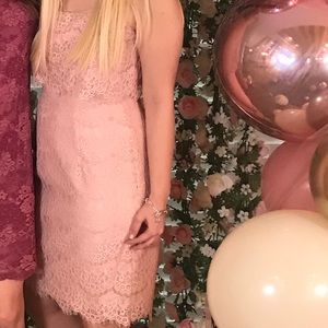 Pink lace dress perfect for baby shower